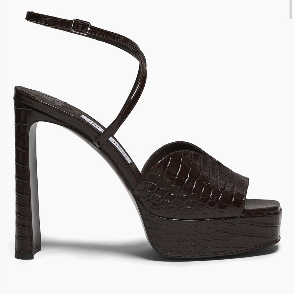 Jimmy Choo Karli 125 MM Croc-Embossed Platform Sandals